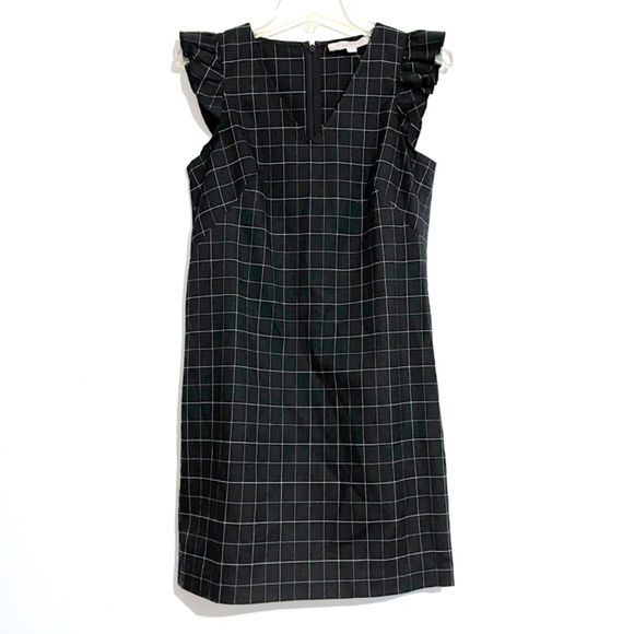 NWT LOFT Black Checkered Classic Shift Dress - Picture 2 of 10